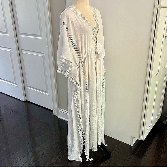 Michael Stars Farrah Caftan Maxi Dress in White - Picture 7 of 16